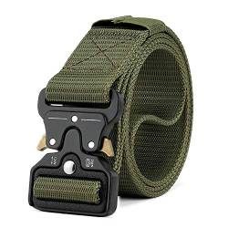 MOZETO Taktischer Gürtel, Unisex Militär Gürtel mit Schnellspanner Metallschnalle, Nylon Gürtel für Outdoor, Arbeit, Militär, Freizeit, Jagen - Gift Packaging,Armee Grün,2XL-165cm von MOZETO