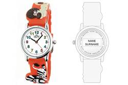 MPM Armbanduhr Kinder Animals –F, Personalisierte Kinder Uhr mit Namen Ihres Kindes, Metallgehäuse, Kids Watch mit Uhrenarmband aus Silikon, Kinderuhr Mädchen/Junge mit bunten arabischen Ziffern von MPM Quality