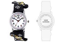 MPM Armbanduhr Kinder Formula – O, Personalisierte Kinder Uhr mit Namen Ihres Kindes, Metallgehäuse, Kids Watch mit Uhrenarmband aus Silikon, Kinderuhr Junge mit bunten arabischen Ziffern von MPM Quality