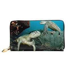 Multi-Card Wallet Sea Turtle Muster Wasserdicht Coin Clip Leder Kreditkartenhalter Clutch Geldbörse, Meeresschildkröte, Einheitsgröße, Modern von MQGMZ