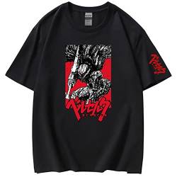 Fosike Berserk T-Shirt - Japanisches Manga Berserk Guts Bedrucktes T-Shirt Unisex - Anime Cosplay Kostüm Rundhals Kurzarm T-Shirt Herren/Damen (XS-3XL) von MR.YATCLS