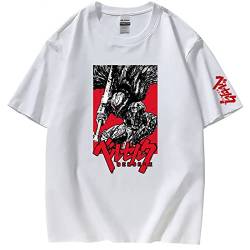 Fosike Berserk T-Shirt - Japanisches Manga Berserk Guts Bedrucktes T-Shirt Unisex - Anime Cosplay Kostüm Rundhals Kurzarm T-Shirt Herren/Damen (XS-3XL) von MR.YATCLS