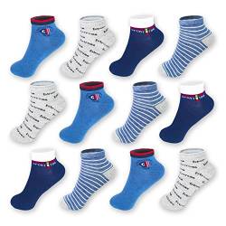 MRCC 12 Paar Kinder Socken Sportsocken Jungen Mädchen Kindersocken Kleinkind Strümpfe Sneakersocken Baumwolle (23-26, 12 Paar Mehrfarbig 3) von MRCC