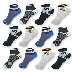 MRCC 12 Paar Kinder Socken Sportsocken Jungen Mädchen Kindersocken Kleinkind Strümpfe Sneakersocken Baumwolle (27-30, 12 Paar Mehrfarbig 2) von MRCC