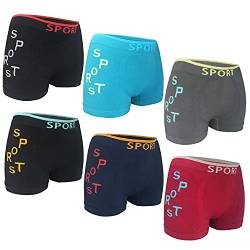 MRCC 6/12er Pack Jungen Boxer Shorts Briefs Boxershorts Unterwäsche Unterhosen Retro Pants Schlüpfer 10010 (14-16 Jahre, 6er Pack Modell 3) von MRCC