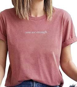 Dear Person Behind Me T-Shirt, You Are Enough Sweatshirt Dear Person Behind me, The World is a Better Place with You in it, is Enough, Pure Cotton Tshirt, T Shirt Woman Letter Short Sleeve von MRRTIME