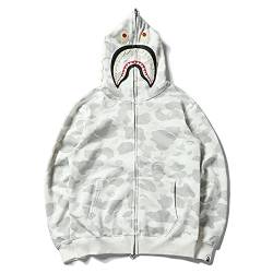 MRRTIME Bape Shark Hoodie, Bape Kapuzenpullover, Men's Jacket, Men's 3D Camouflage Shark Head Hooded Jacket, Hoodie with zipping, Street Fashion, Hoodie with zipping 01,C,L von MRRTIME