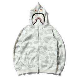 MRRTIME Bape Shark Hoodie, Bape Kapuzenpullover, Men's Jacket, Men's 3D Camouflage Shark Head Hooded Jacket, Hoodie with zipping, Street Fashion, Hoodie with zipping 01,C,M von MRRTIME