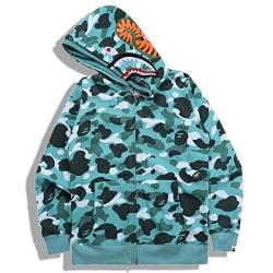 MRRTIME Bape Shark Hoodie, Bape Kapuzenpullover, Men's Jacket, Men's 3D Camouflage Shark Head Hooded Jacket, Hoodie with zipping, Street Fashion, Hoodie with zipping 01,D,S von MRRTIME