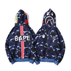 MRRTIME Bape Shark Hoodie, Bape Kapuzenpullover, Men's Jacket, Men's 3D Camouflage Shark Head Hooded Jacket, Hoodie with zipping, Street Fashion, Hoodie with zipping 01,G,XL von MRRTIME