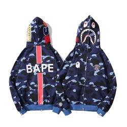 MRRTIME Bape Shark Hoodie, Bape Kapuzenpullover, Men's Jacket, Men's 3D Camouflage Shark Head Hooded Jacket, Hoodie with zipping, Street Fashion, Hoodie with zipping 01,G,XXL von MRRTIME