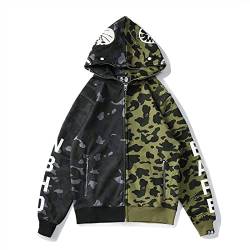 MRRTIME Bape Shark Hoodie, Bape Kapuzenpullover, Men's Jacket, Men's 3D Camouflage Shark Head Hooded Jacket, Hoodie with zipping, Street Fashion, Hoodie with zipping 01,M,L von MRRTIME