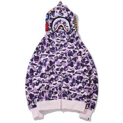 MRRTIME Bape Shark Hoodie, Bape Kapuzenpullover, Men's Jacket, Men's 3D Camouflage Shark Head Hooded Jacket, Hoodie with zipping, Street Fashion, Hoodie with zipping 01,P,M von MRRTIME