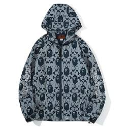 MRRTIME Bape Shark Hoodie, Bape Kapuzenpullover, Men's Jacket, Men's 3D Camouflage Shark Head Hooded Jacket, Hoodie with zipping, Street Fashion, Hoodie with zipping 04,L,L von MRRTIME