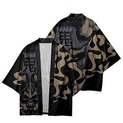 MRRTIME Woman's Japan Happi Kimono Haori Jacket 3/4 Sleeve Transition Jacket Coats Baigui Night Journey Ukiyoe Painting Cos Surrounding Feather Weaving Cloak Kimono 3D Digital Printing von MRRTIME