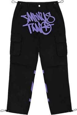 Minus Two Cargo Trousers, Unisex Y2K Trousers, Overalls Minus Two Jogging Bottoms, Cargo Jeans Baggy Pants, Trousers Minus Two Straight Trousers Street Pocket High Waist Printed Hip Hop von MRRTIME