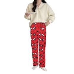 Spiderman y2k Trousers, Long Straight Trousers, Relaxation Trousers, Pyjama Bottoms, Anime Comfortable Pyjama Bottoms, Casual Trousers, Wide-Leg Trousers, Long Lightweight Lounge Trousers von MRRTIME