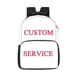 Personalisierte Ihr Name Logo Bild Rucksack Herren Damen Reisetaschen Anpassen Schule Taschen für Teenager Junge Mädchen Büchertasche Custom,41X30X20CM von MRTURK