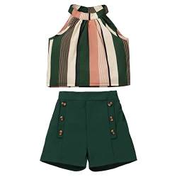 MRULIC Baby Mädchen Outfits Kleidung Bowknot Weste Tops + Plaid Shorts Hosen Sets Anzug 1-6 Jahre von MRULIC