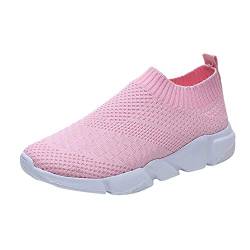MRULIC Damen Atmungsaktives Mesh Netz Sneakers Outdoor Mesh Schuhe Casual Lace Up Komfortable Sohlen Laufsportschuhe Laufschuhe(Rosa,40 EU) von MRULIC