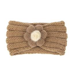 Haarnadel Farbe Haarband Herbst Stirnband Wolle Blume Winter Haarband Kinder Stirnband und Top 21 for Warm Solid QnS828 (Color : Coffee, Size : Taille unique) von MRXFN