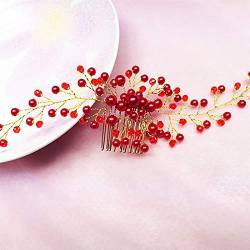 Haarnadel Haarspangen Haarspangen for Frauen Hochzeit Kopf Blume Kristall Perle Haarkämme for Bräute Handgemachte Frauen Kopfschmuck Braut Haarspangen Zubehör Schmuck Von von MRXFN