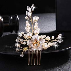 Haarnadel Haarspangen Haarspangen for Frauen Hochzeit Kristallperlen Haarkämme Braut Haarspangen Zubehör Schmuck Handgemachte Frauen Kopfschmuck Kopfbedeckungen for die Braut von MRXFN