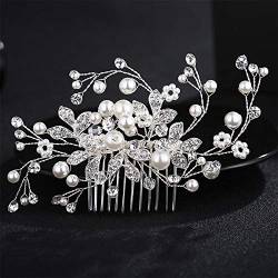 Haarnadel Haarspangen Haarspangen for Frauen Hochzeit Kristallperlen Haarkämme Braut Haarspangen Zubehör Schmuck Handgemachte Frauen Kopfschmuck Kopfbedeckungen for die Braut von MRXFN