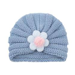 Haarnadel Kinder-Wolle-Stirnband-Zylinder for warme Herbst- und Winter-Haarband Solid Strawberry Headband Hat Solid Flower Headband FLw225 (Color : Blue, Size : Taille unique) von MRXFN