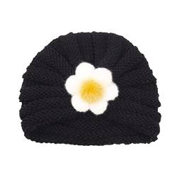 Haarnadel Kinder-Wolle-Stirnband-Zylinder for warme Herbst- und Winter-Haarband Solid Strawberry Headband Hat Solid Flower Headband FLw225 (Color : Nero, Size : Taille unique) von MRXFN