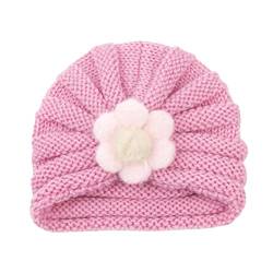 Haarnadel Kinder-Wolle-Stirnband-Zylinder for warme Herbst- und Winter-Haarband Solid Strawberry Headband Hat Solid Flower Headband FLw225 (Color : Pink, Size : Taille unique) von MRXFN