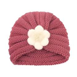 Haarnadel Kinder-Wolle-Stirnband-Zylinder for warme Herbst- und Winter-Haarband Solid Strawberry Headband Hat Solid Flower Headband FLw225 (Color : R, Size : Taille unique) von MRXFN