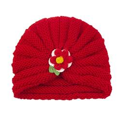Haarnadel Kinder-Wolle-Stirnband-Zylinder for warme Herbst- und Winter-Haarband Solide Erdbeer-Stirnband-Hut Festes Blumen-Stirnband FLw224 (Color : Red, Size : Taille unique) von MRXFN