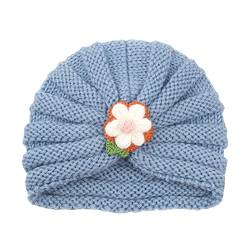 Haarnadel Kinder Wollstirnband Zylinder for warmen Herbst und Winter Haarband Solid Strawberry Stirnband Hut Solid Flower Stirnband Bxb801 (Color : Blue, Size : Taille unique) von MRXFN