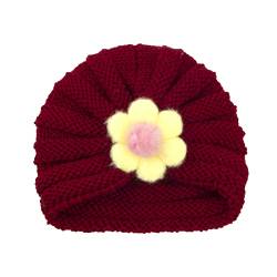 Haarnadel Kinder Wollstirnband Zylinder for warmen Herbst und Winter Haarband Solid Strawberry Stirnband Hut Solid Flower Stirnband Bxb802 (Color : Watermelon Red, Size : Taille unique) von MRXFN