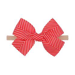 Haarnadel New Bowknot Hair Ornament Christmas Print Hair Band Mesh Red Girls Soft Elastic Nylon Stirnband FLw288 (Color : XS, Size : Taille unique) von MRXFN