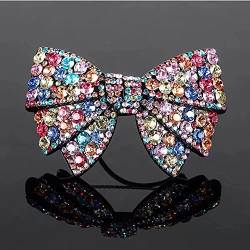 Haarnadel Rhinestones Butterfly Hair Clip Bow Crystal Rhinestones Hair Barrettes Rhinestone Bow Spring Clip for Hair Styling Accessories ( Size : A ) von MRXFN