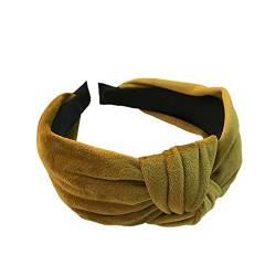 Haarnadel Samt-Stirnband im koreanischen Stil, Breitseite, breit, erhöht, Frauen-Haar-Stirnband, Haar-Accessoires (Color : Yellow) von MRXFN