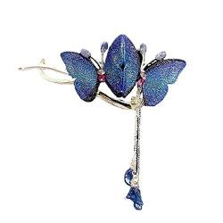 Haarnadel Schmetterling Mädchen Haarspangen Quaste Schmetterling Form Frosch Clip Rutschfeste Metall Snap Haarspangen Haarspangen for Frauen Haarschmuck ( Color : Blue ) von MRXFN