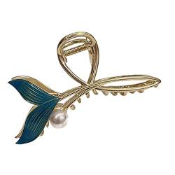 MRXFN Haarnadel Blaue Fischschwanz-Perle Exquisite Haarnadel-Haar-Greifer-Meerjungfrau-Mädchen-Haar-Klipp-Hai-Klipp-weiblicher Haar-Zusatz von MRXFN