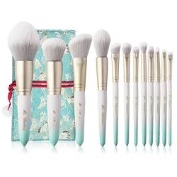 Make-up Pinsel Weißes 12-teiliges Kunsthaar-Kosmetikpinsel-Set Foundation & Blush Powder Face Eye-Cosmetic Tools & Pens (Color : A, Size von MRXFN