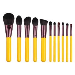 Make-up Pinsel Yellow Series 11pcs Kunsthaarbürsten-Set-Gesicht & Augen-Kosmetikstift-Kunsthaar (Color : A, Size von MRXFN
