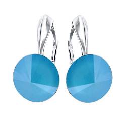 Rivoli 925 Silber Ohrringe Österreichische Zirkonia - Schmuck für Frauen und Mädchen - Hängeohrringe Ideal für Geschenke für Frauen Geschenk für Mutter-Frau-Tochter (Summer Blue) von MŚ 1997 MENNICA ŚWIDNICKA