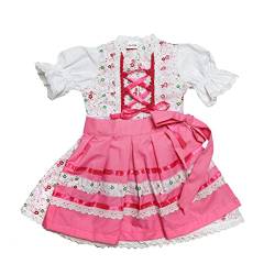 MS-Trachten Babydirndl Baby Dirndl Trachtenkleid Isa weiß rosa 62 von MS-Trachten