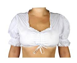 MS-Trachten Damen Dirndlbluse Trachtenbluse Bluse Klassik weiß (50) von MS-Trachten