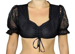 MS-Trachten Damen Dirndlbluse Trachtenbluse Bluse Spitze Tara schwarz … (38) von MS-Trachten