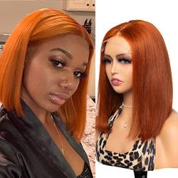 MS.Merry #350 Colored Highlight Hair 4 * 4 Lace Front 10 Zoll Perücken 180% Dichte vorgezupft mit Babyhaar Sommer Echthaar Perücken für schwarze Frauen von MS. MERRY