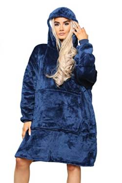 MS9 Damen Übergroßes Fleece Hoodie Kapuze Robe Decke mit weichem und warmem Sherpa Futter von MS9