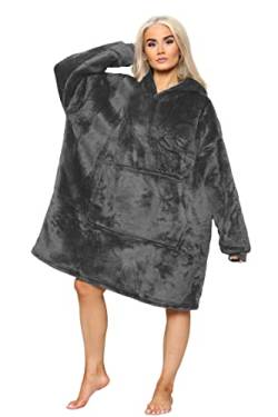 MS9 Damen Übergroßes Fleece Hoodie Kapuze Robe Decke mit weichem und warmem Sherpa Futter von MS9