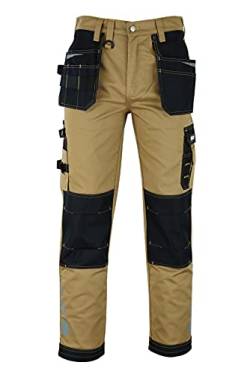 MS9 Herren Arbeitshose Bundhose Cargohose mit Holstertaschen Werkzeugtaschen Multifunktions und Kniepolster Taschen E1 von MS9